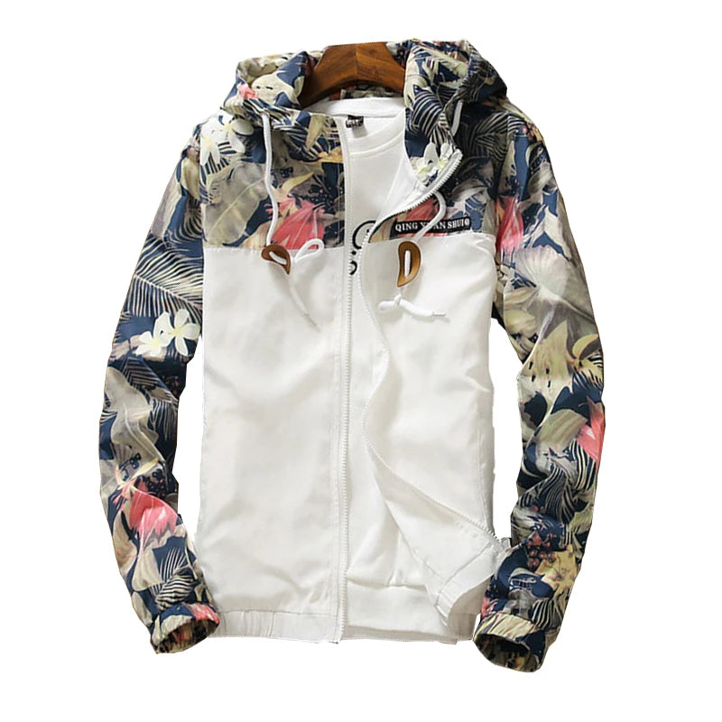 Jaqueta Feminina Floral com Capuz Premium