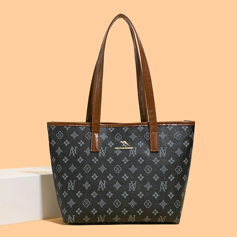 Bolsa Feminina Shoulder Bag Xadrez Grande Capacidade Soft Leather Premium