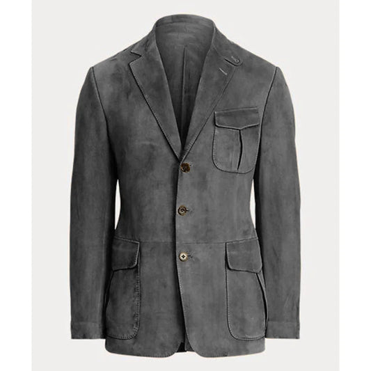 Blazer Masculino Suede Slim Premium