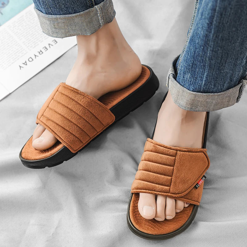 Slide Masculino Suede Platform Premium