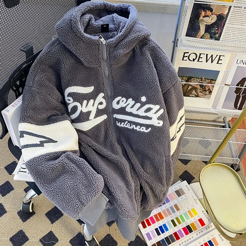 Jaqueta Fleece Premium Unissex Korean Streetwear