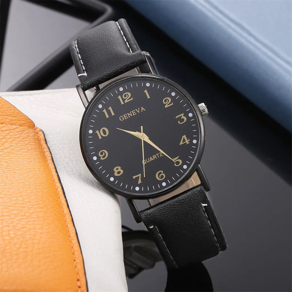 Relógio Feminino Geneva Premium Pulseira Couro Elegante