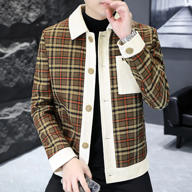 Jaqueta Masculina Xadrez Casual Business Premium
