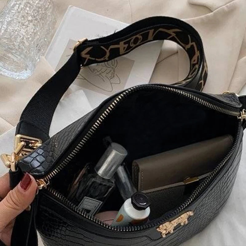 Pochete Feminina Croco Premium Waist Bag Casual Luxury Fashion