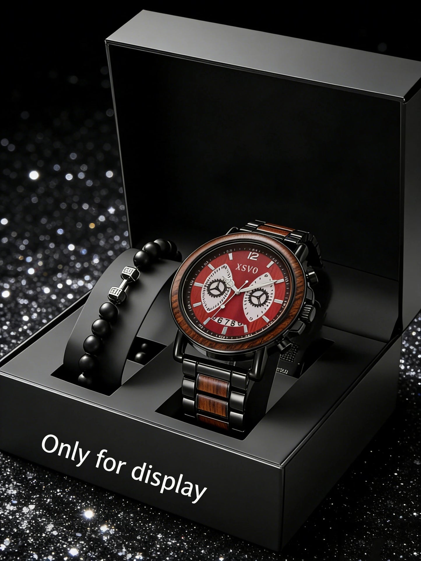 Kit Relógio Masculino Vintage Wooden Premium com Pulseira