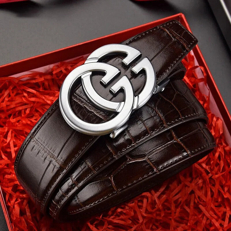 Cinto Masculino Couro Premium Fivela Automática Luxury Business