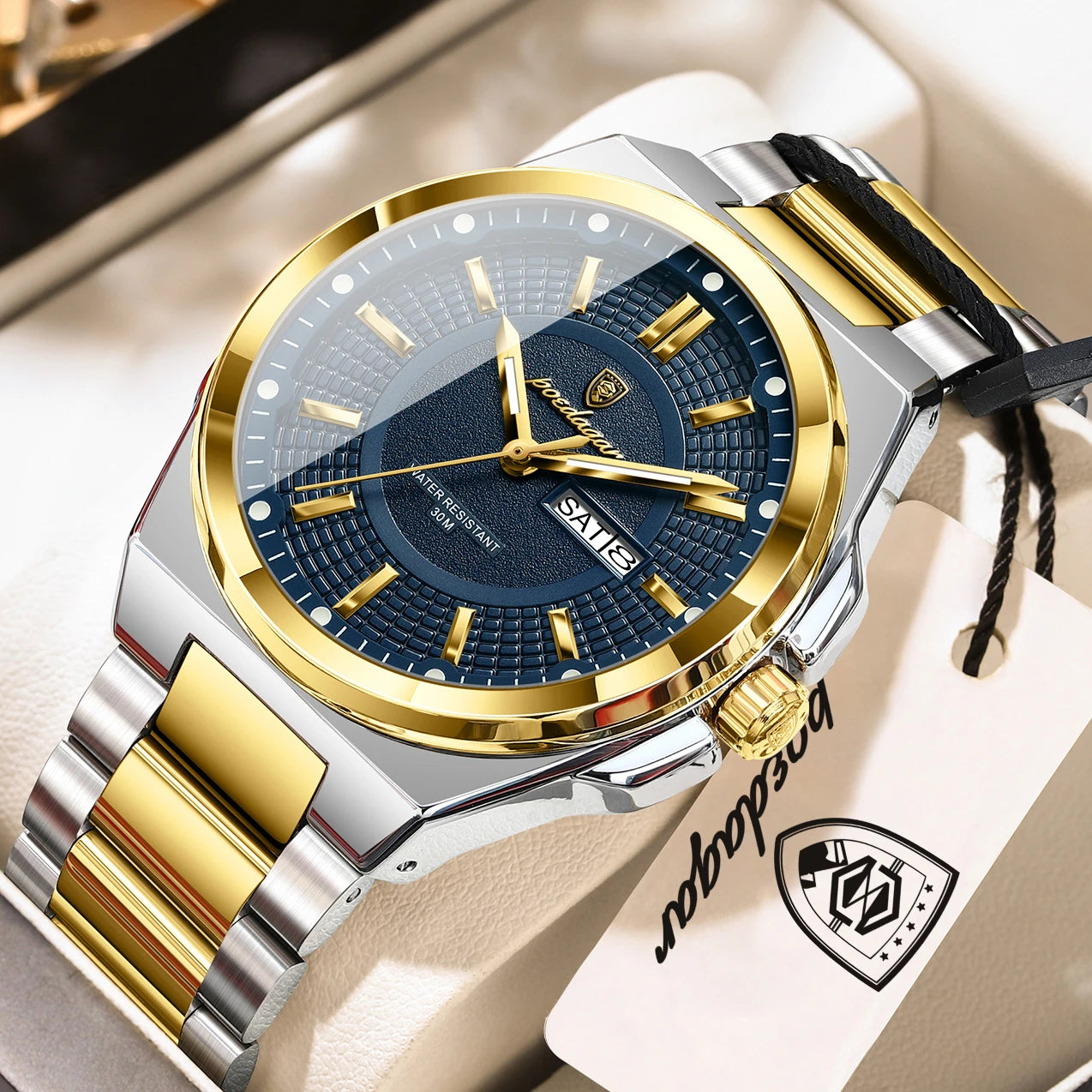 Relógio Masculino POEDAGAR Premium Business em Aço Inoxidável