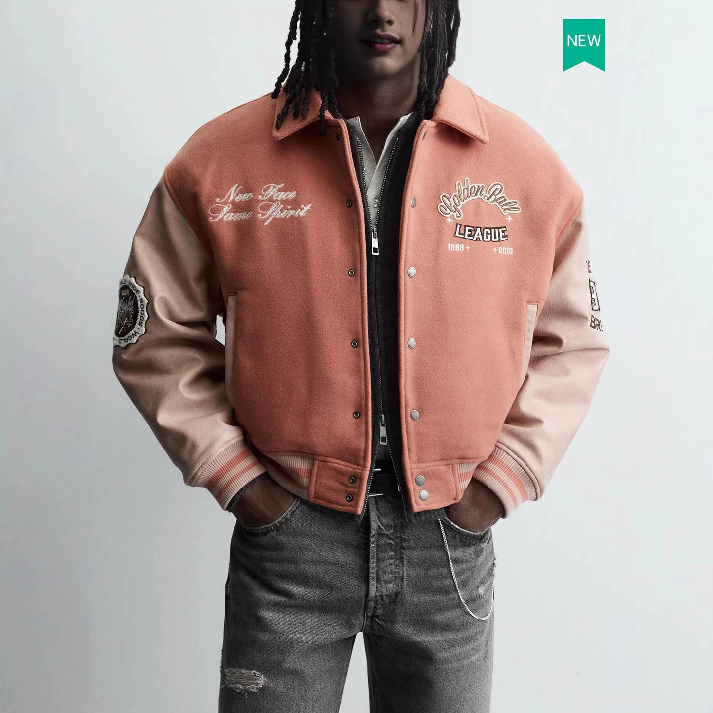 Jaqueta Varsity Premium Masculina Bordada Streetwear Luxo