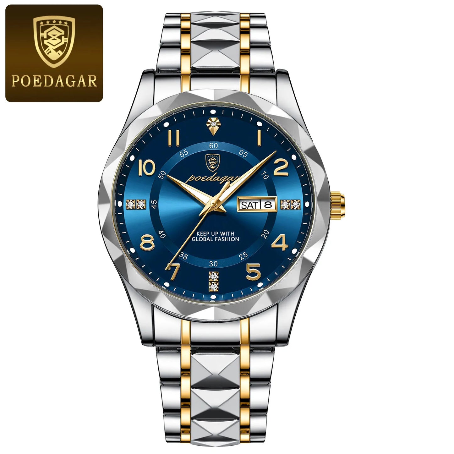 Relógio Masculino POEDAGAR Premium Luxury Sport em Aço Inoxidável