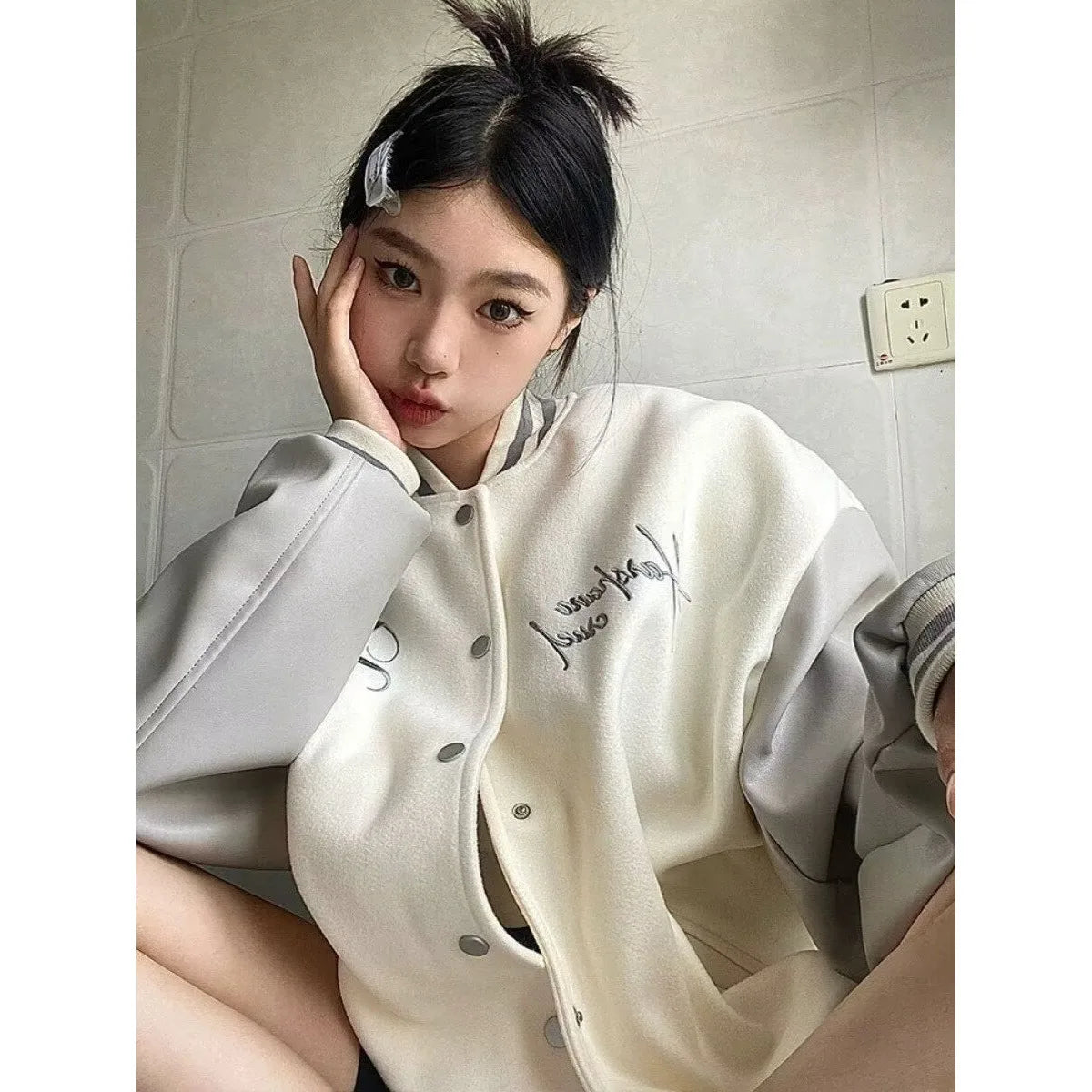 Jaqueta Varsity Premium Feminina College Streetwear