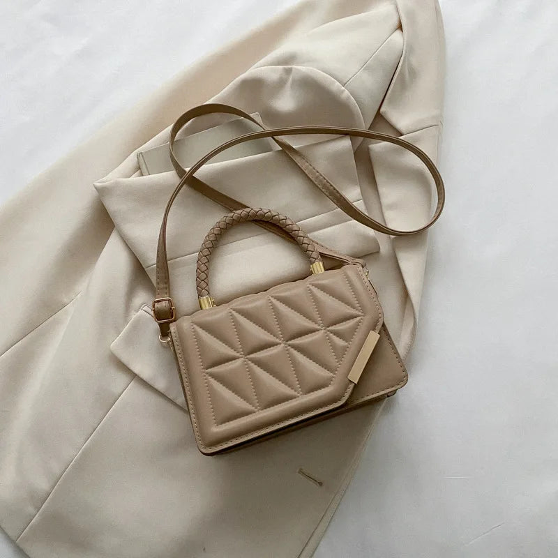 Bolsa Feminina Xadrez PU Leather Crossbody Premium Fashion