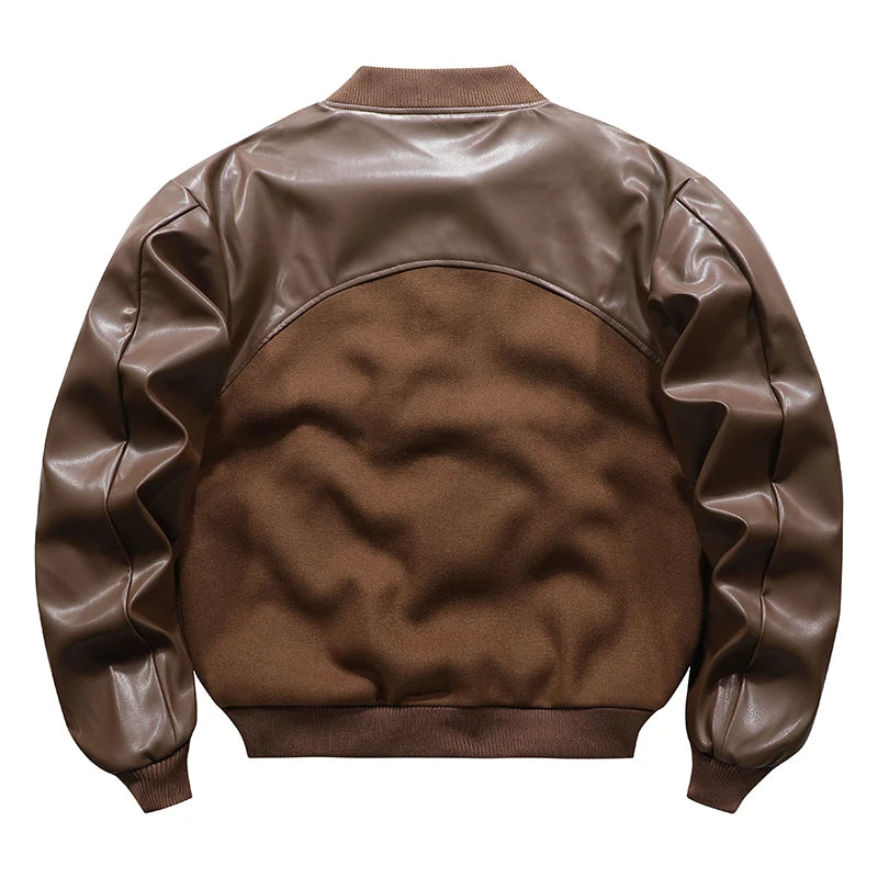 Jaqueta Techwear Masculina Bomber Premium em Couro