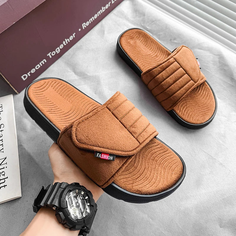 Slide Masculino Suede Platform Premium