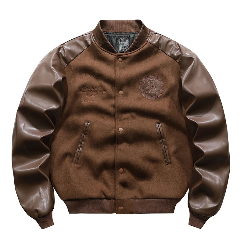 Jaqueta Techwear Masculina Bomber Premium em Couro