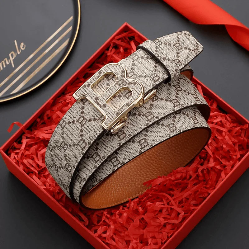 Cinto Masculino Luxury Premium Leather Designer Buckle