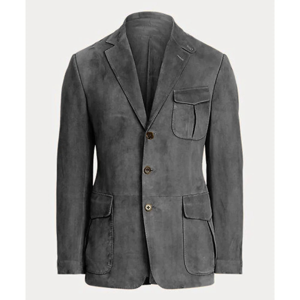 Blazer Masculino Suede Slim Premium