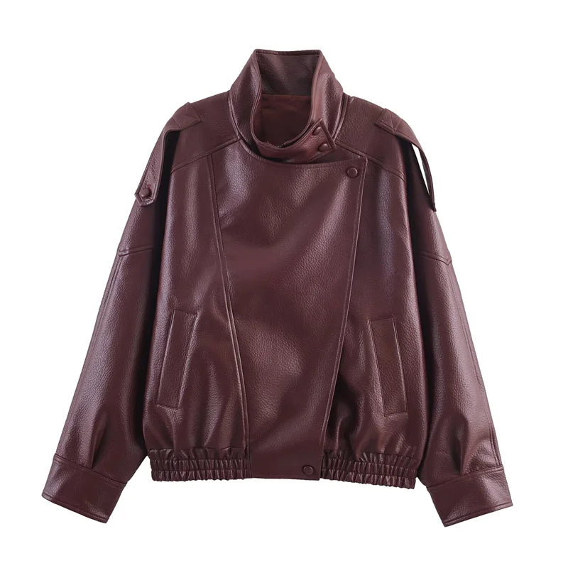 Jaqueta Feminina em Couro Biker Premium