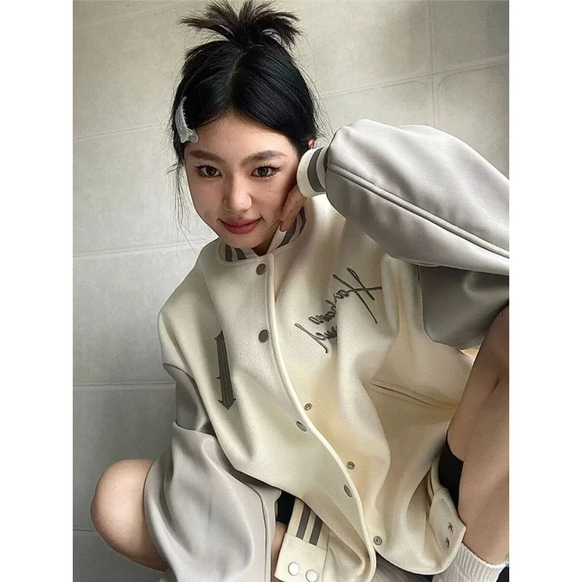 Jaqueta Varsity Premium Feminina College Streetwear