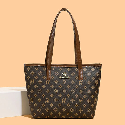 Bolsa Feminina Shoulder Bag Xadrez Grande Capacidade Soft Leather Premium