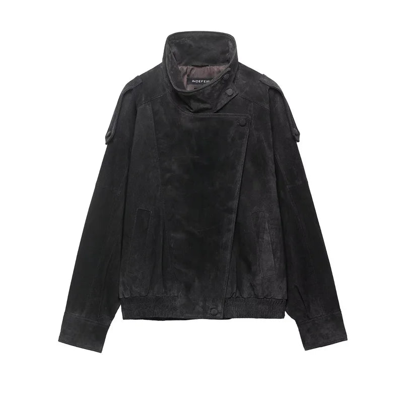 Jaqueta Feminina em Couro Biker Premium