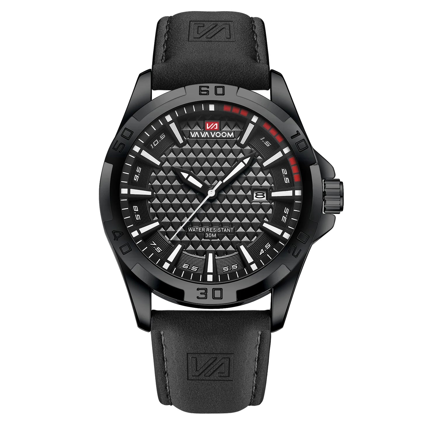 Relógio Masculino Premium Sport Casual em Couro 45mm