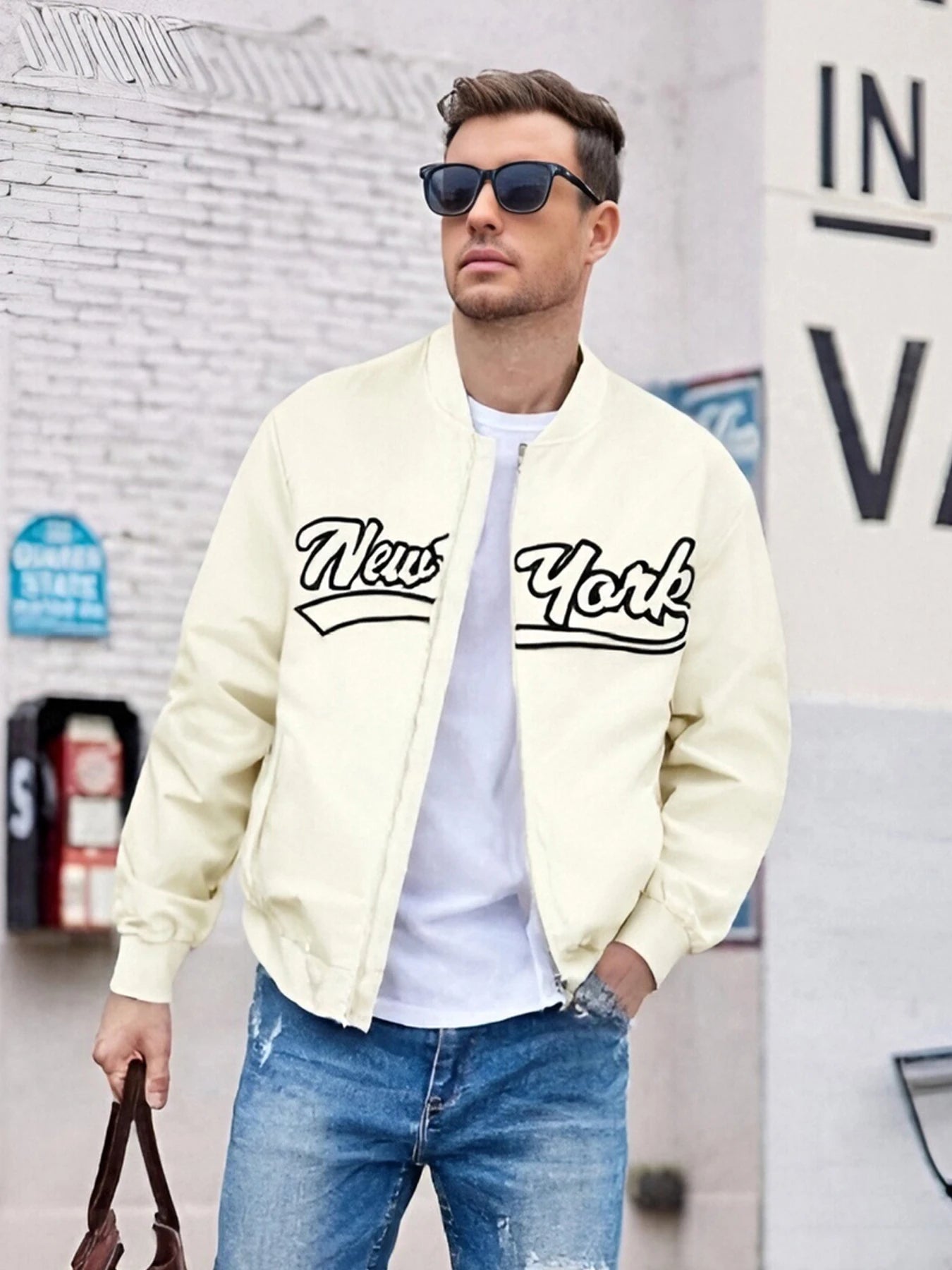Jaqueta Masculina Casual Baseball Slim Corta Vento