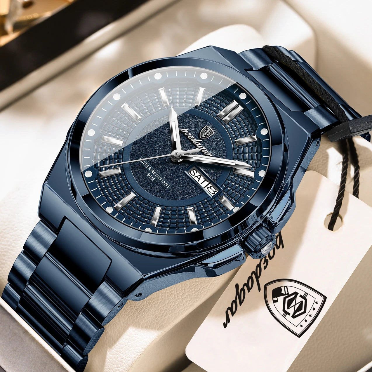 Relógio Masculino POEDAGAR Premium Business em Aço Inoxidável