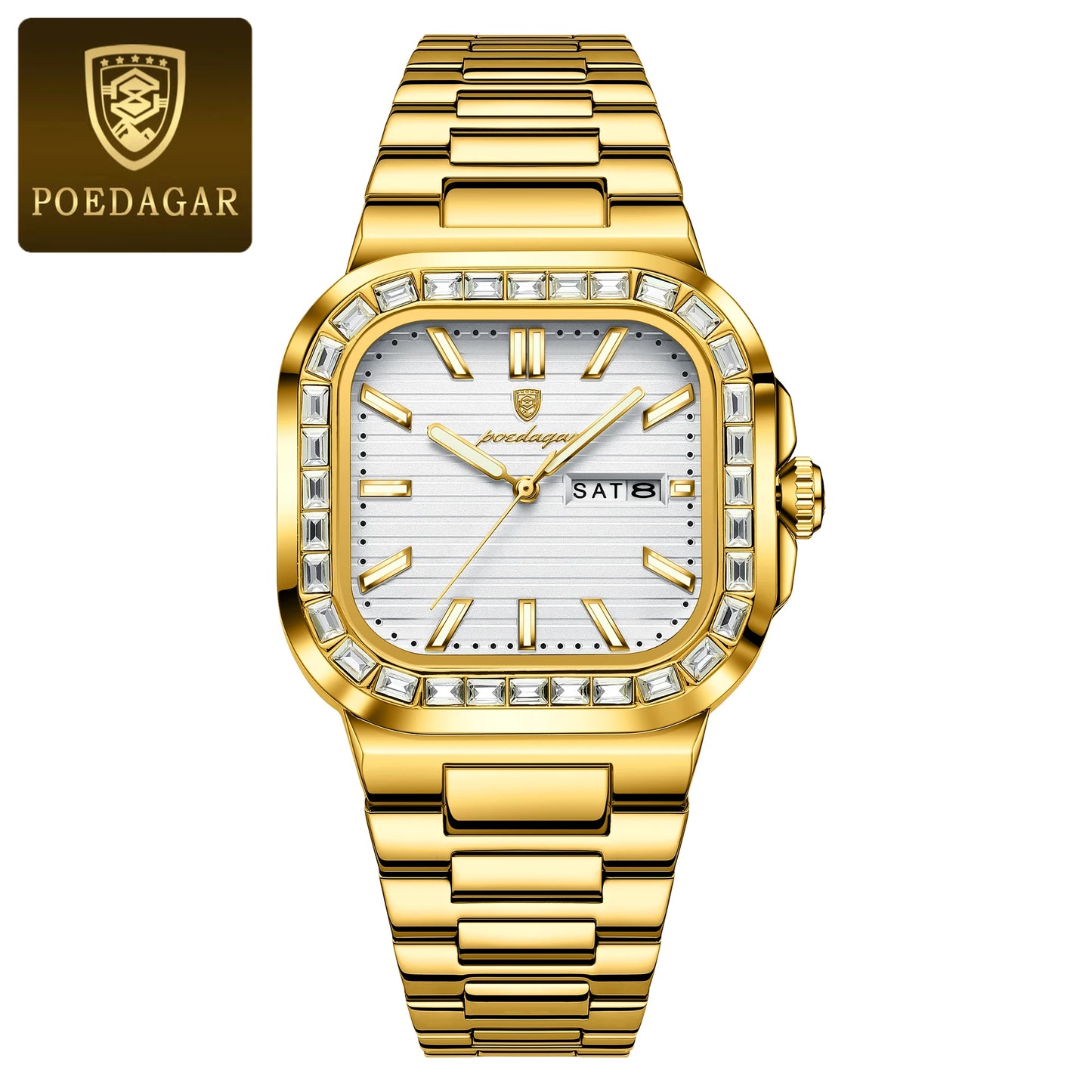 Relógio Masculino POEDAGAR Premium Luxury em Aço Inoxidável