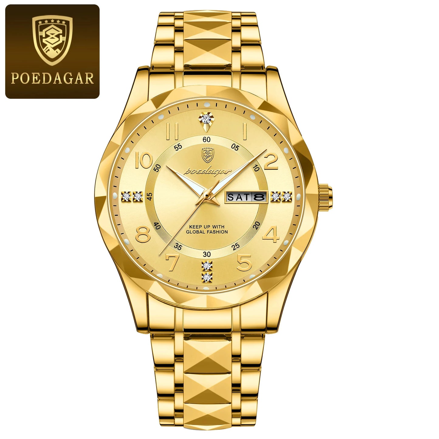 Relógio Masculino POEDAGAR Premium Luxury Sport em Aço Inoxidável
