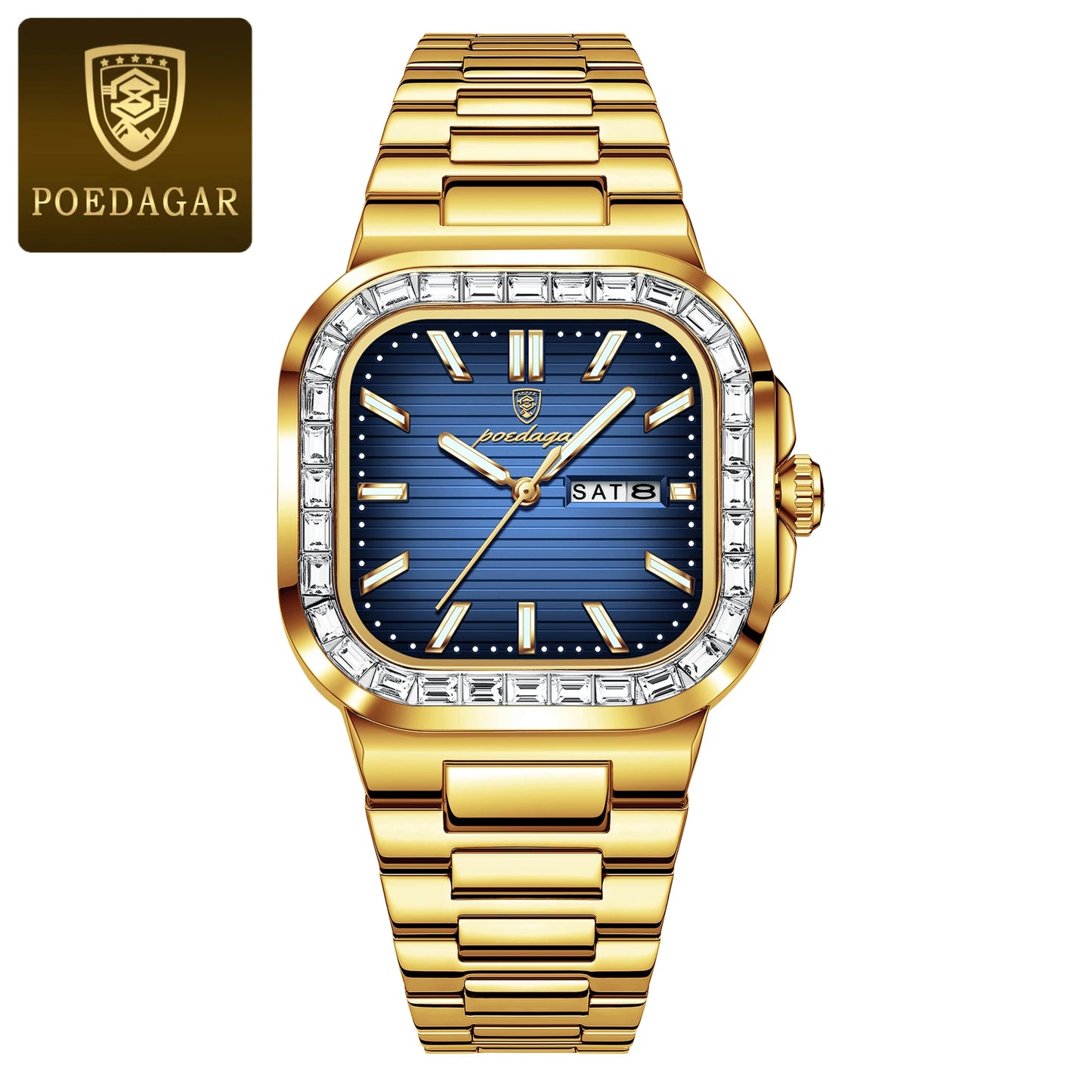Relógio Masculino POEDAGAR Premium Luxury em Aço Inoxidável