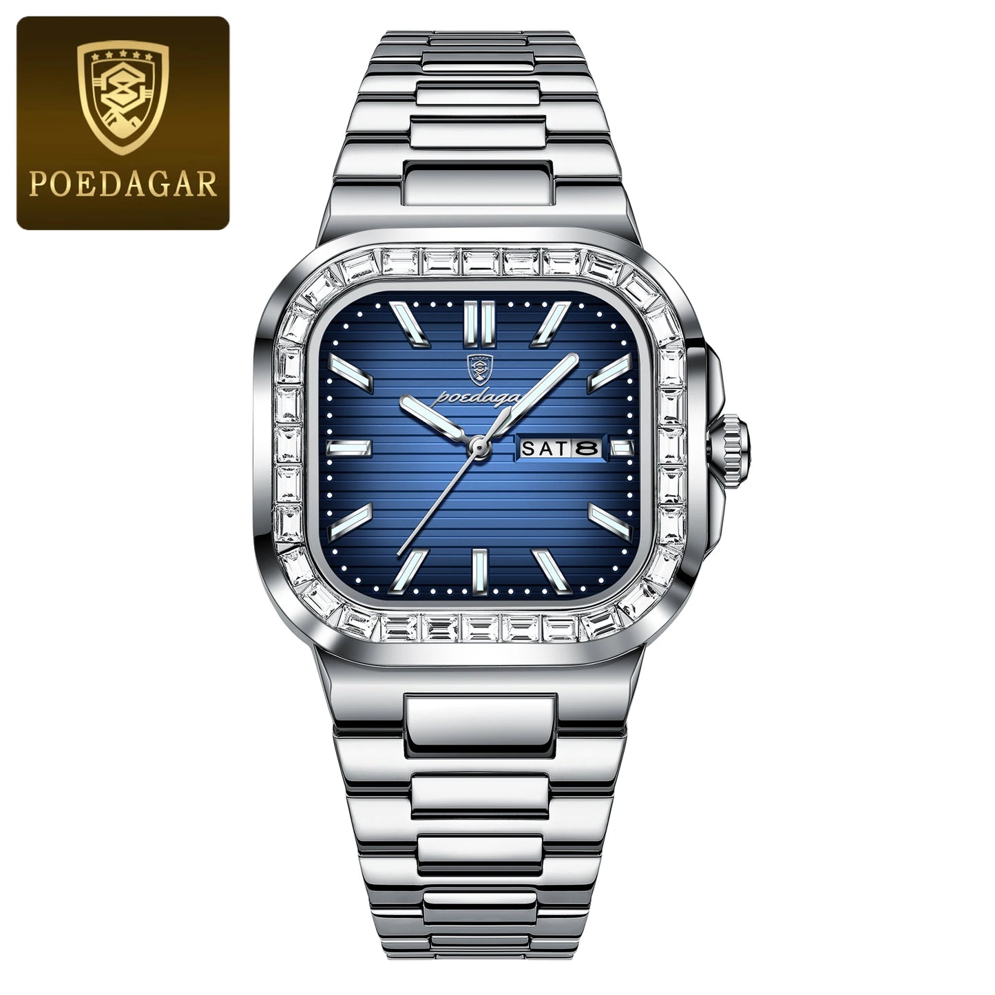 Relógio Masculino POEDAGAR Premium Luxury em Aço Inoxidável