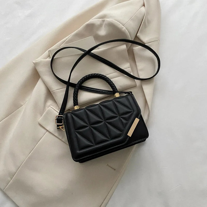 Bolsa Feminina Xadrez PU Leather Crossbody Premium Fashion