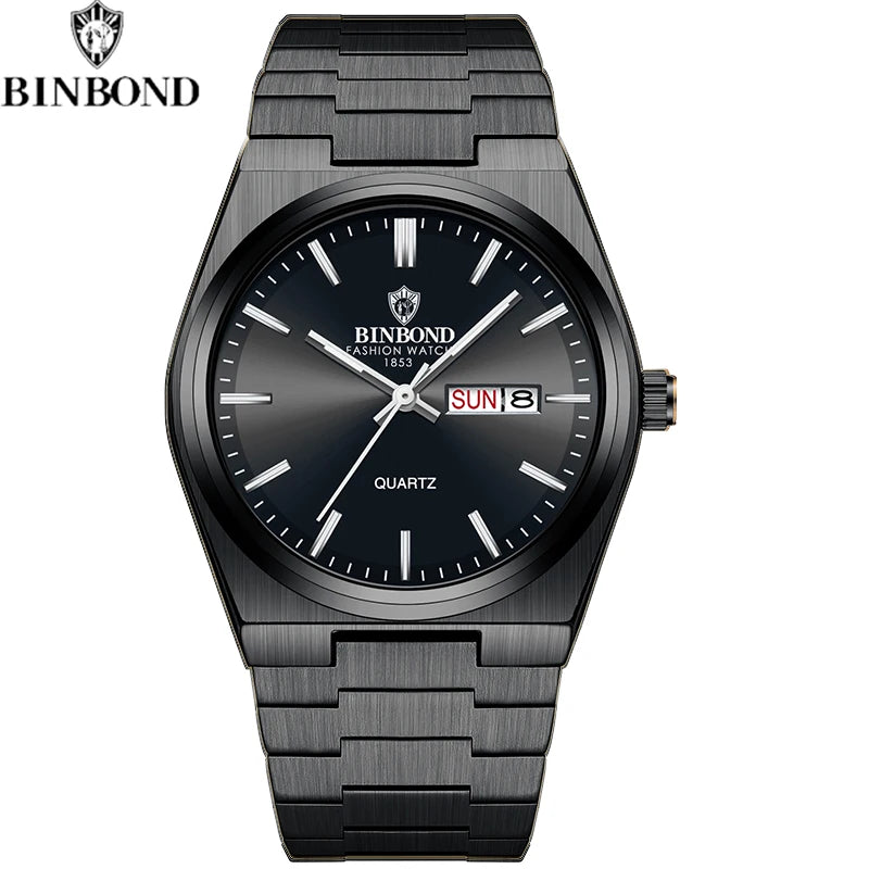 Relógio Masculino BINBOND Premium Business em Aço Inoxidável