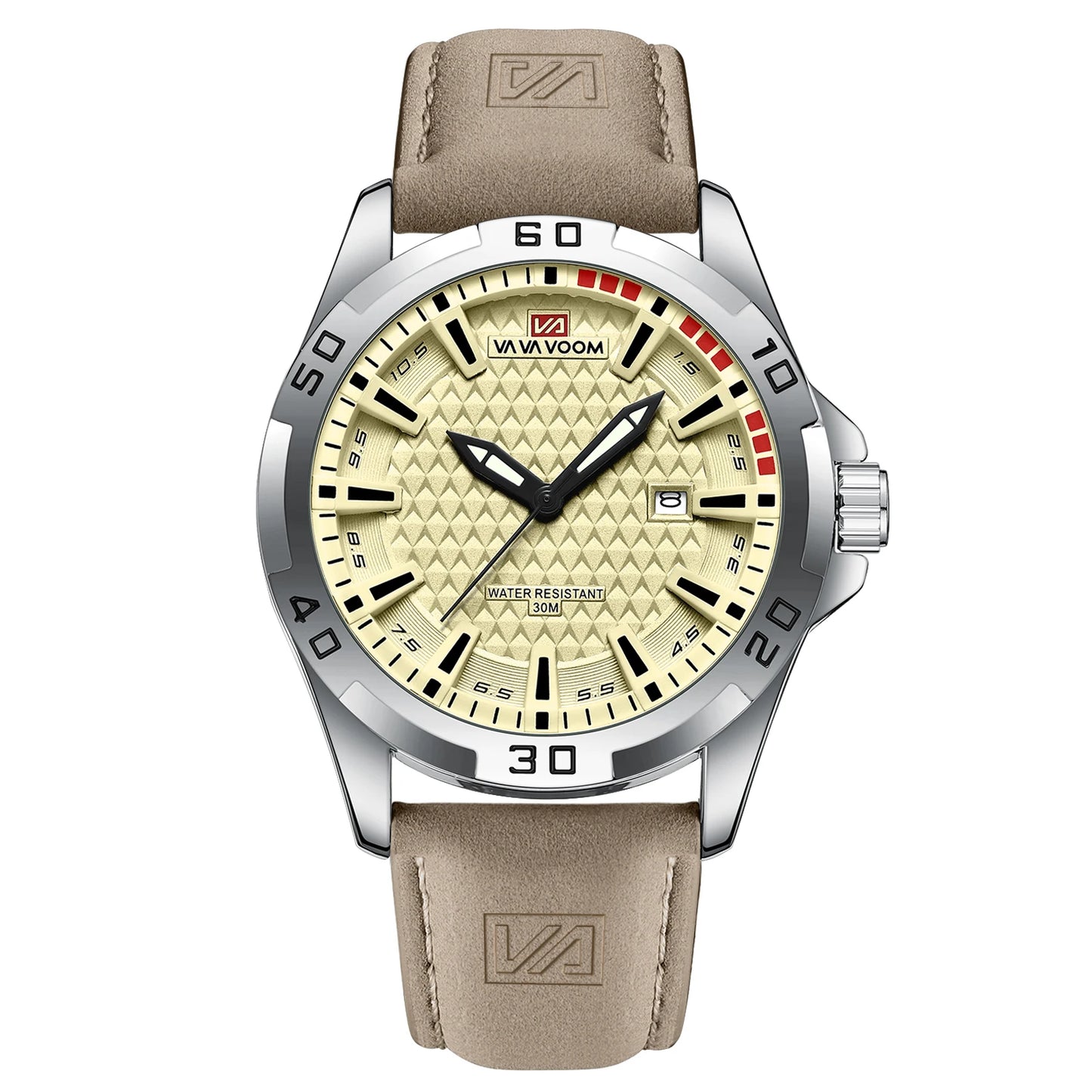Relógio Masculino Premium Sport Casual em Couro 45mm