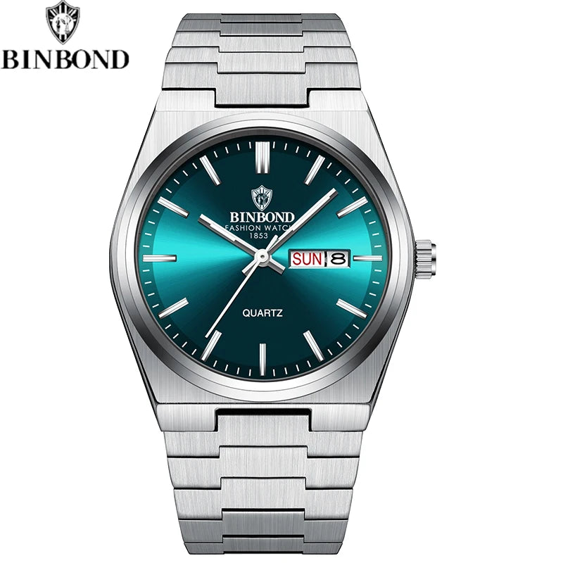 Relógio Masculino BINBOND Premium Business em Aço Inoxidável