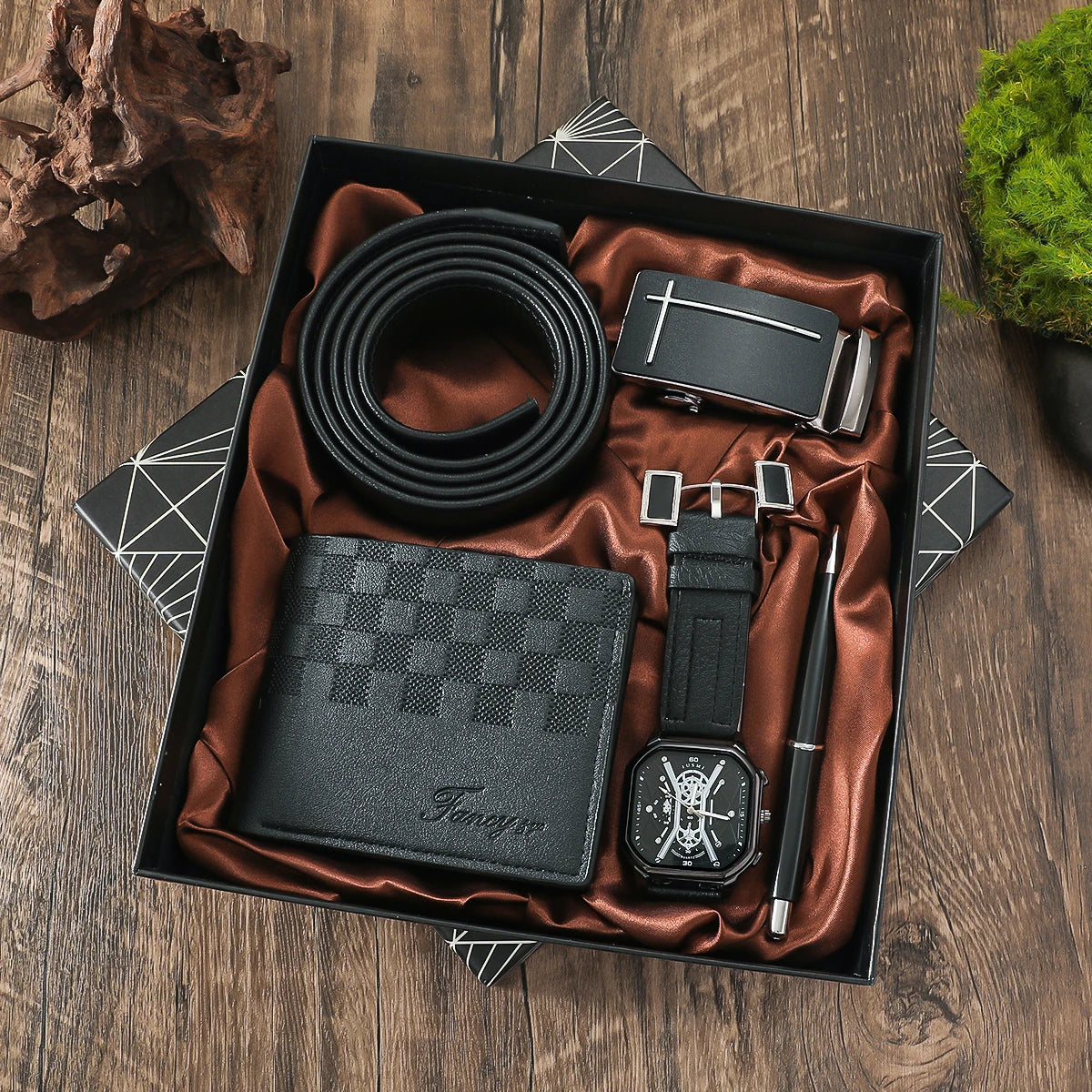 Relógio Masculino Luxury Square Premium Pulseira Couro