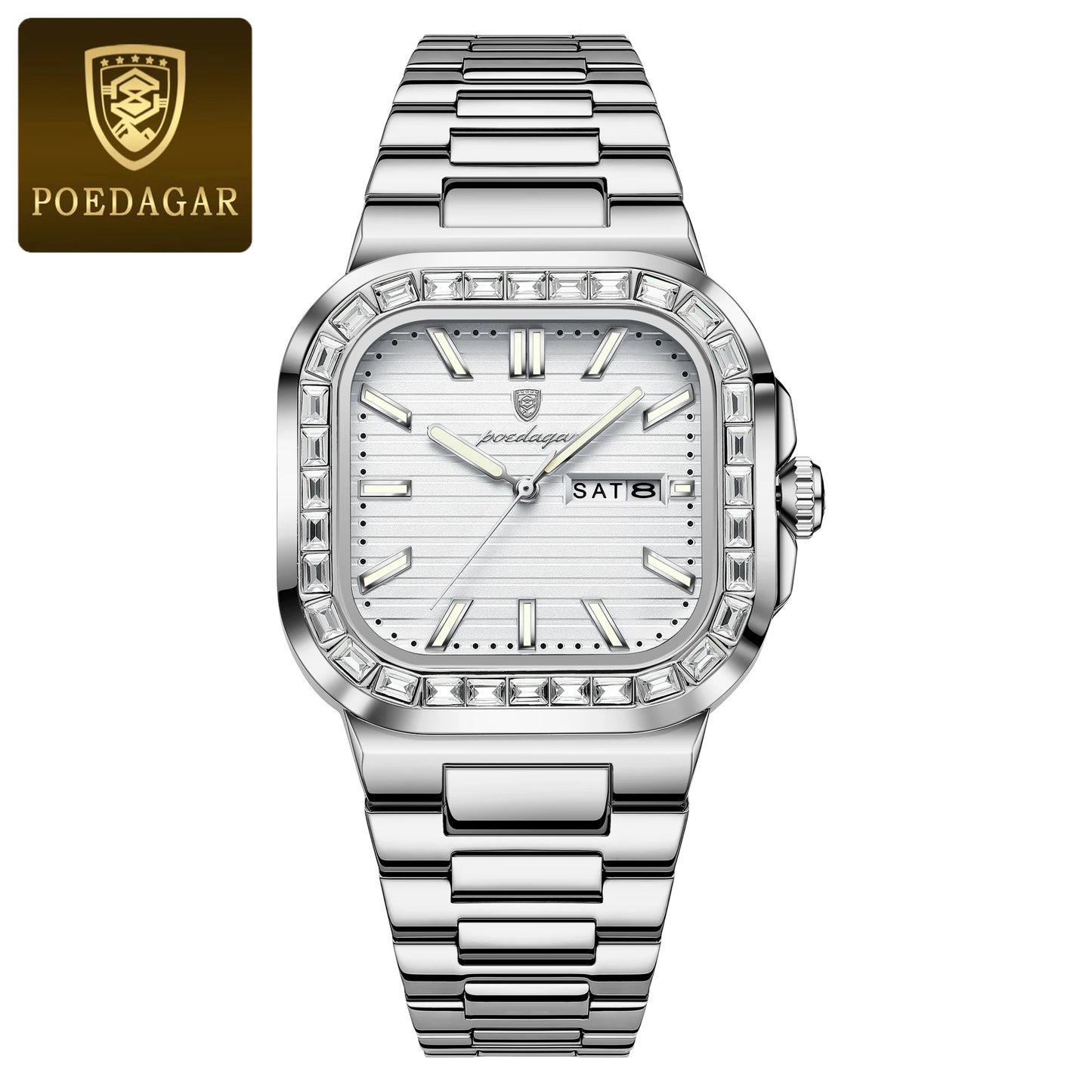 Relógio Masculino POEDAGAR Premium Luxury em Aço Inoxidável