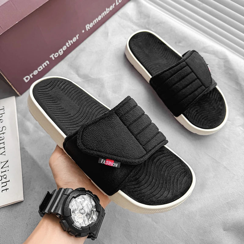 Slide Masculino Suede Platform Premium