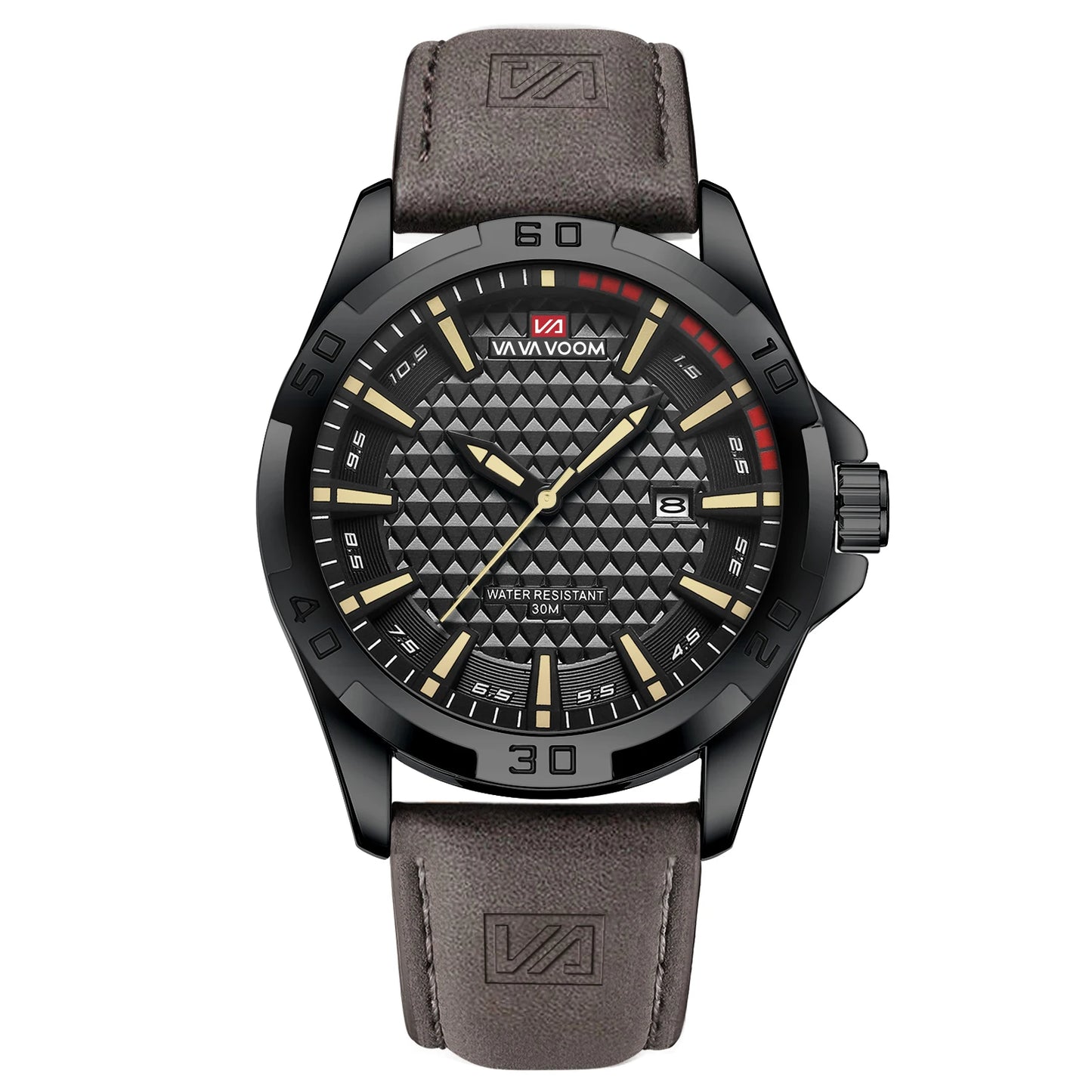 Relógio Masculino Premium Sport Casual em Couro 45mm