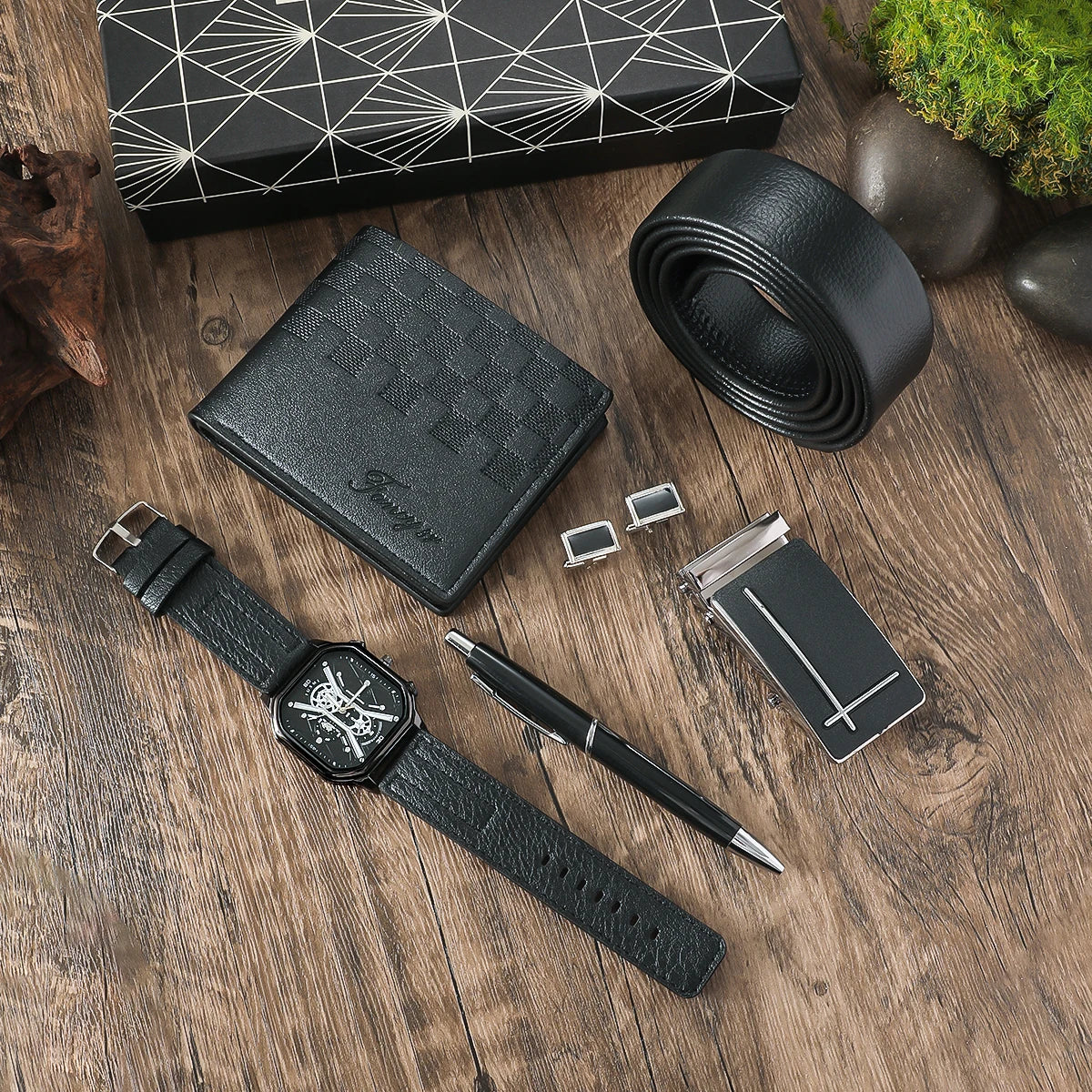 Relógio Masculino Luxury Square Premium Pulseira Couro