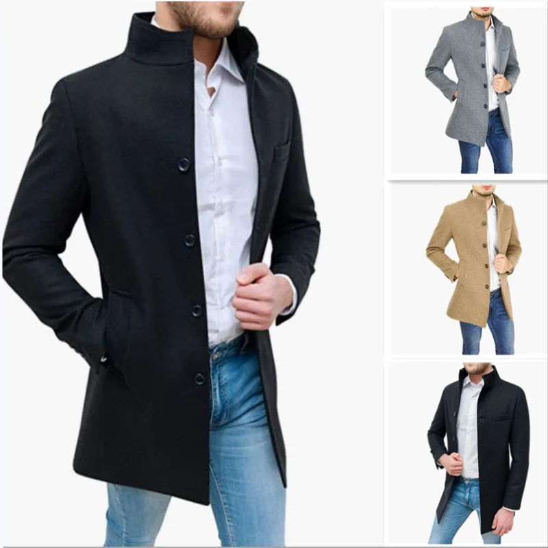 Sobretudo Masculino Elegante em Lã Premium