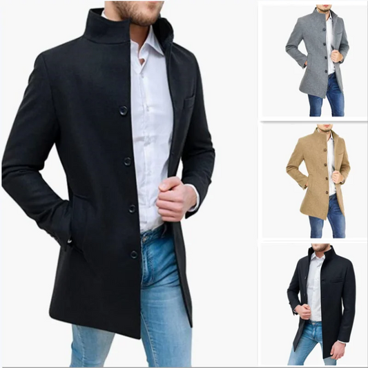 Sobretudo Masculino Elegante em Lã Premium