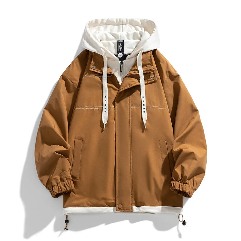 Jaqueta Masculina Baseball com Capuz Streetwear