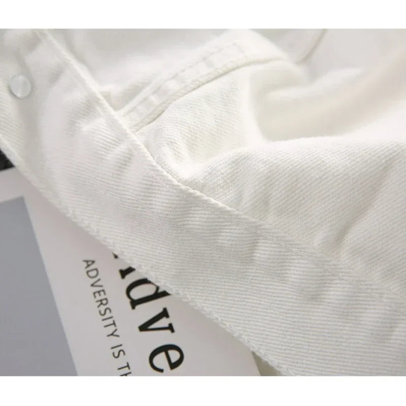 Jaqueta Jeans Feminina Branca Minimalista Premium