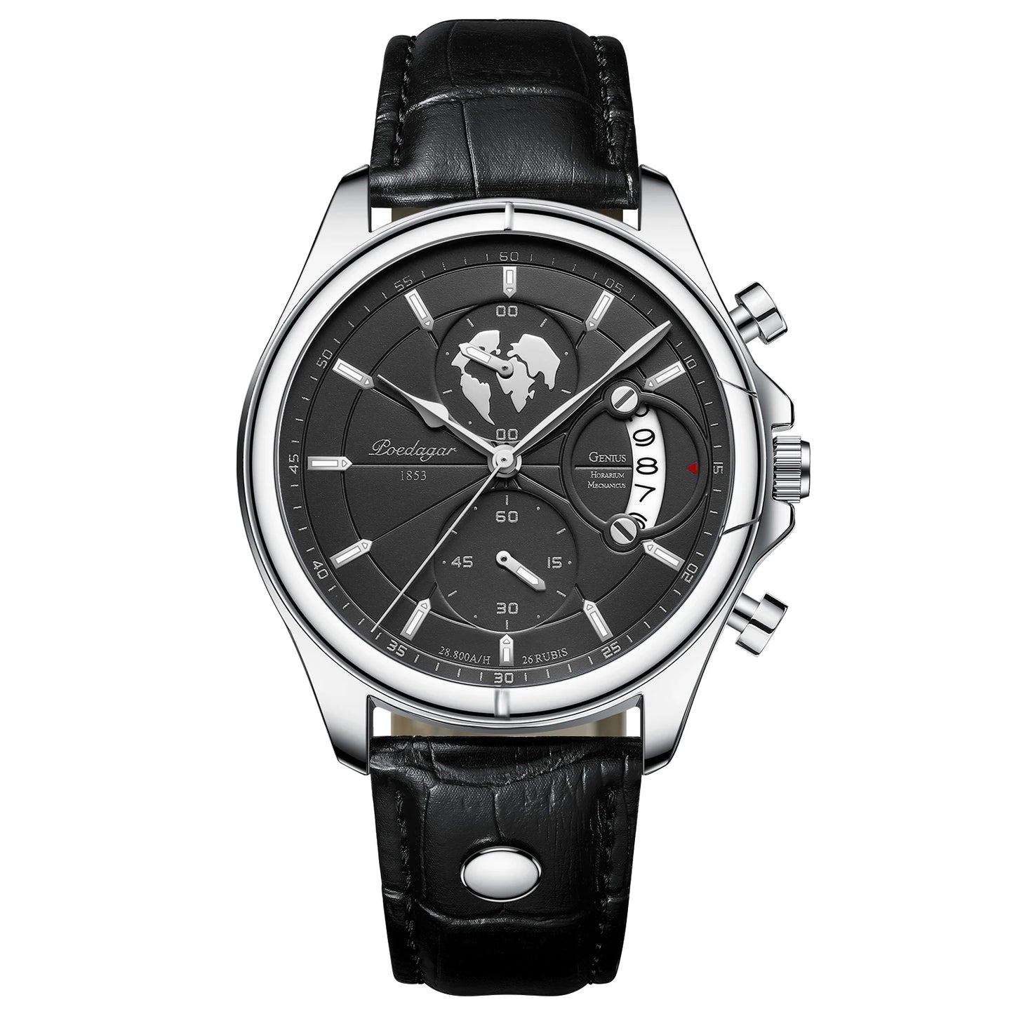 Relógio Masculino POEDAGAR Chronograph Premium em Couro