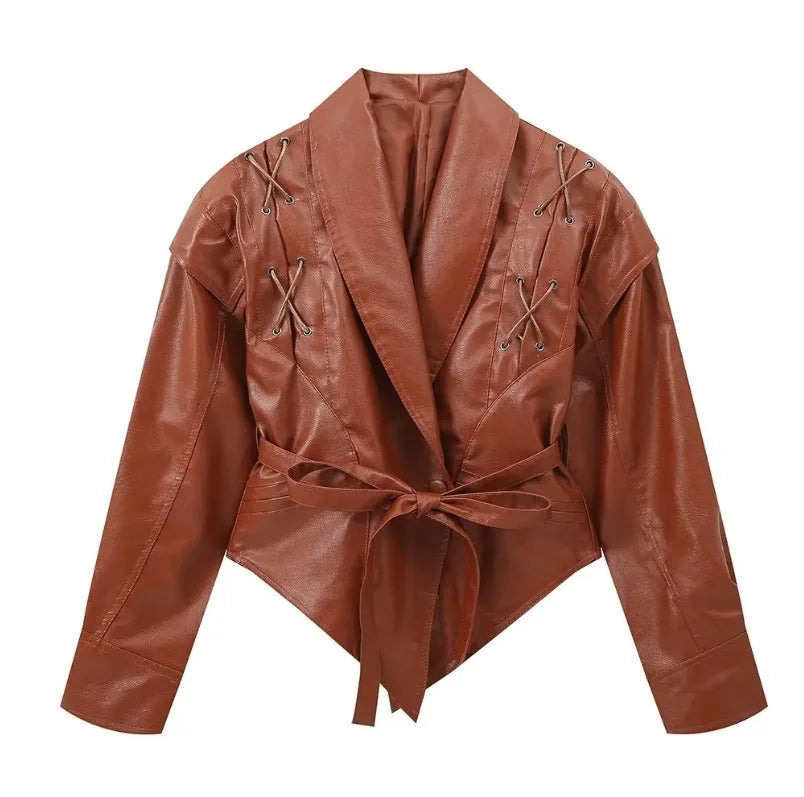 Jaqueta Feminina Cropped Biker Streetwear Premium