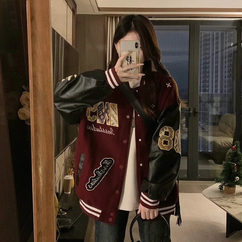 Jaqueta Varsity Premium Feminina Streetwear Vintage