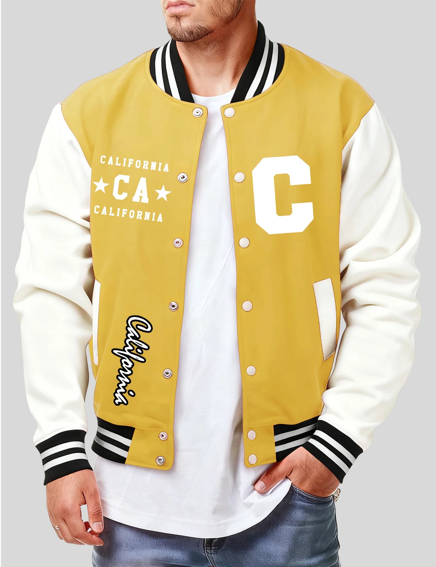 Jaqueta Varsity California Masculina Oversized Streetwear
