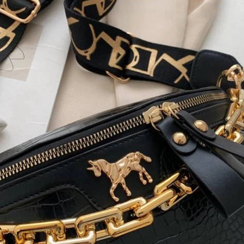 Pochete Feminina Croco Premium Waist Bag Casual Luxury Fashion