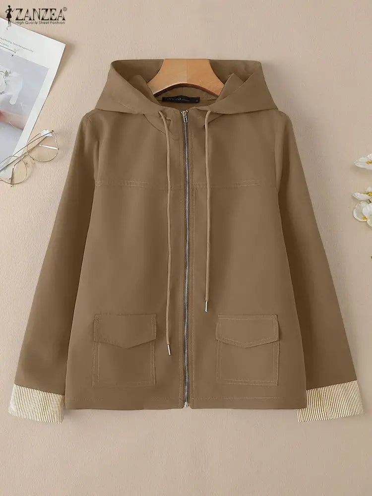 Jaqueta Feminina Cargo com Capuz Premium
